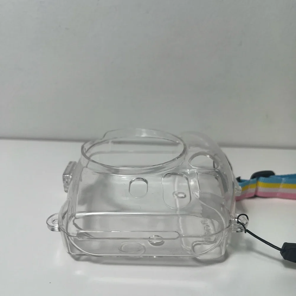 Fujifilm instax mini 8 Clear Instant Camera Case with Pastel Rainbow Strap